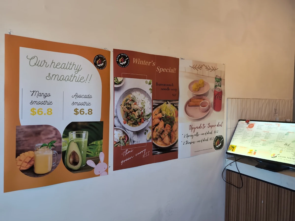 Menu, Asian Taste Vietnamese cuisine