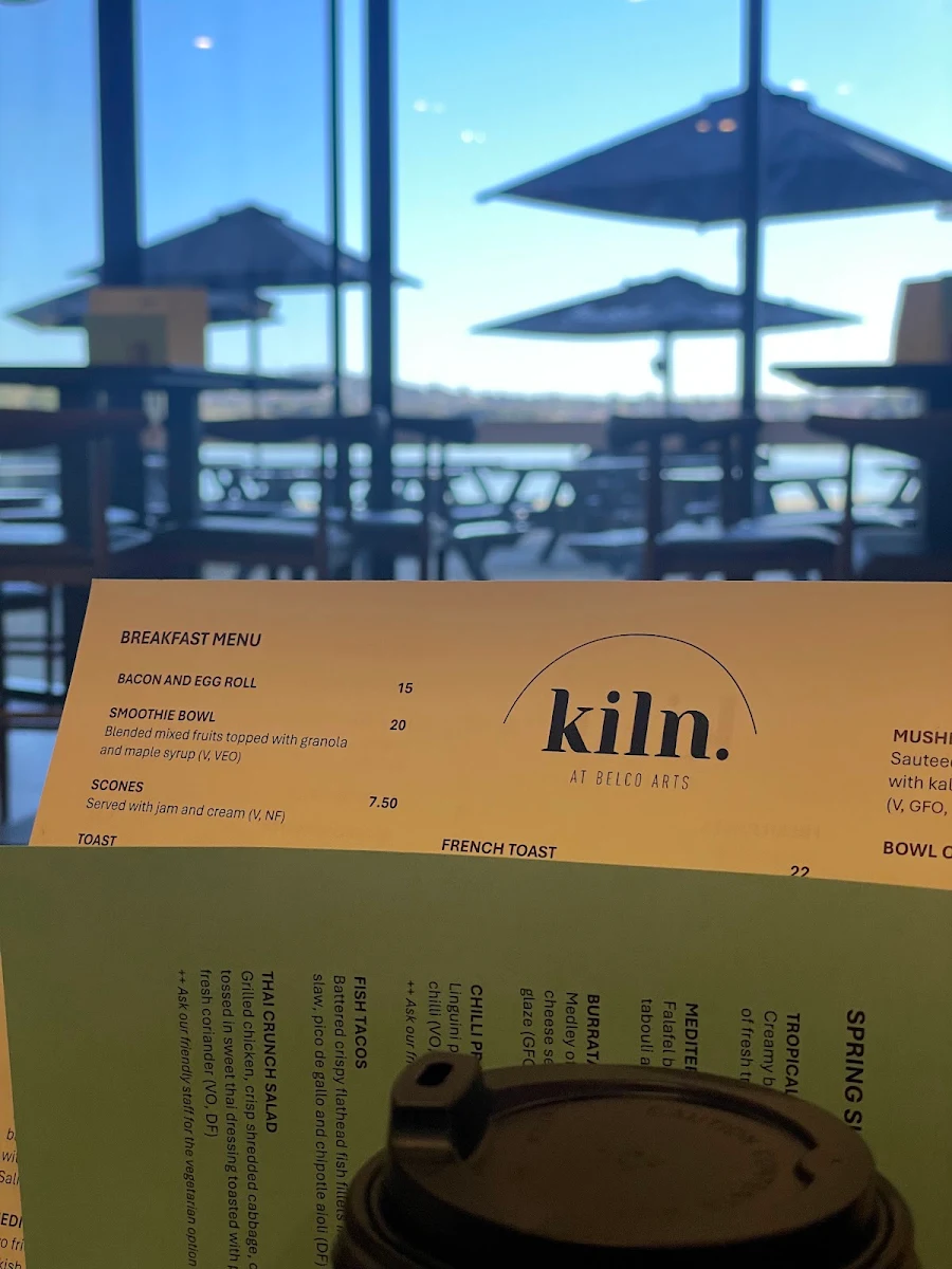 Menu, Kiln at Belco Arts