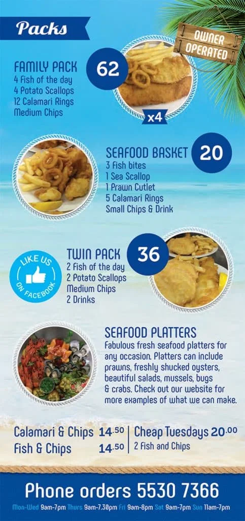 Menu, Fresh Coral Seafoods