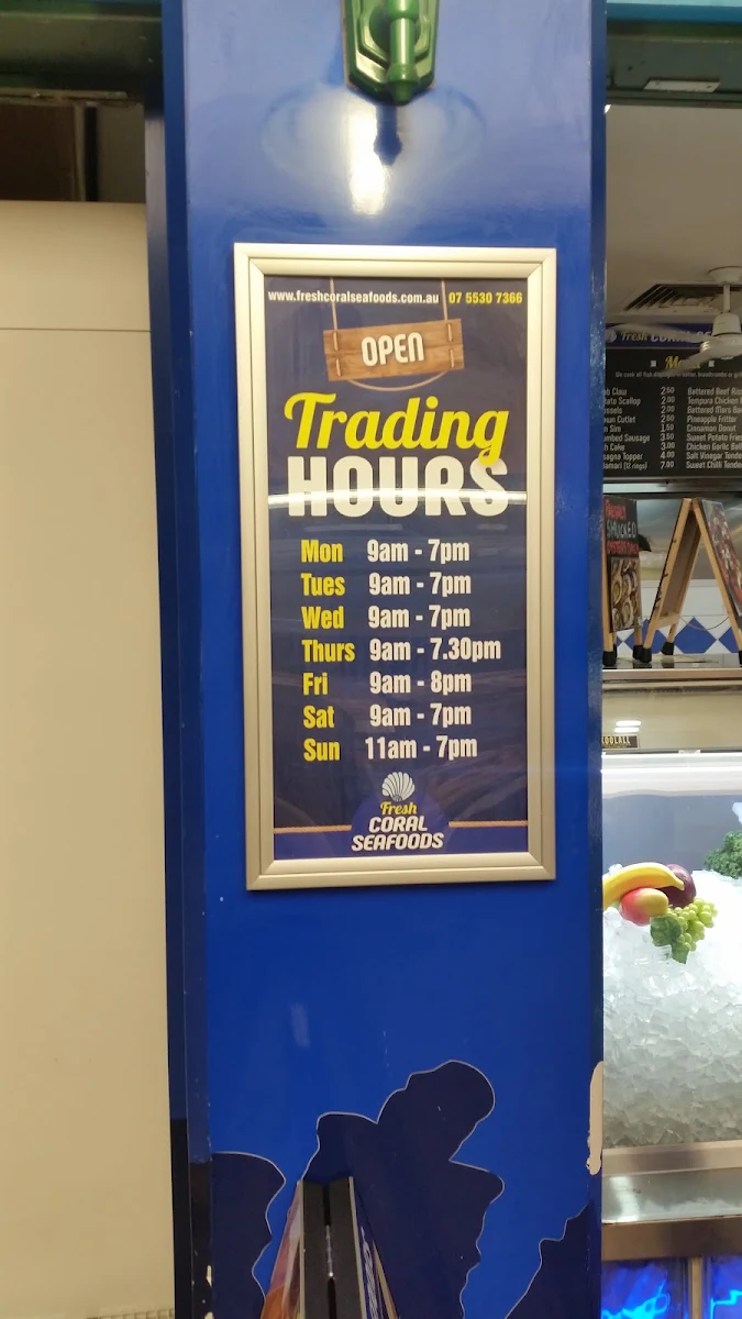Menu, Fresh Coral Seafoods
