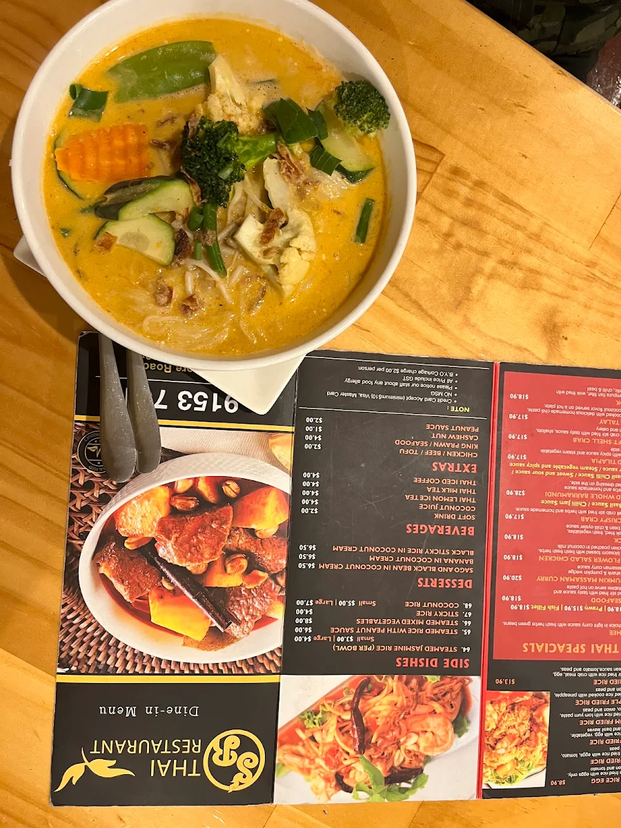 Menu, SR Thai Restaurant