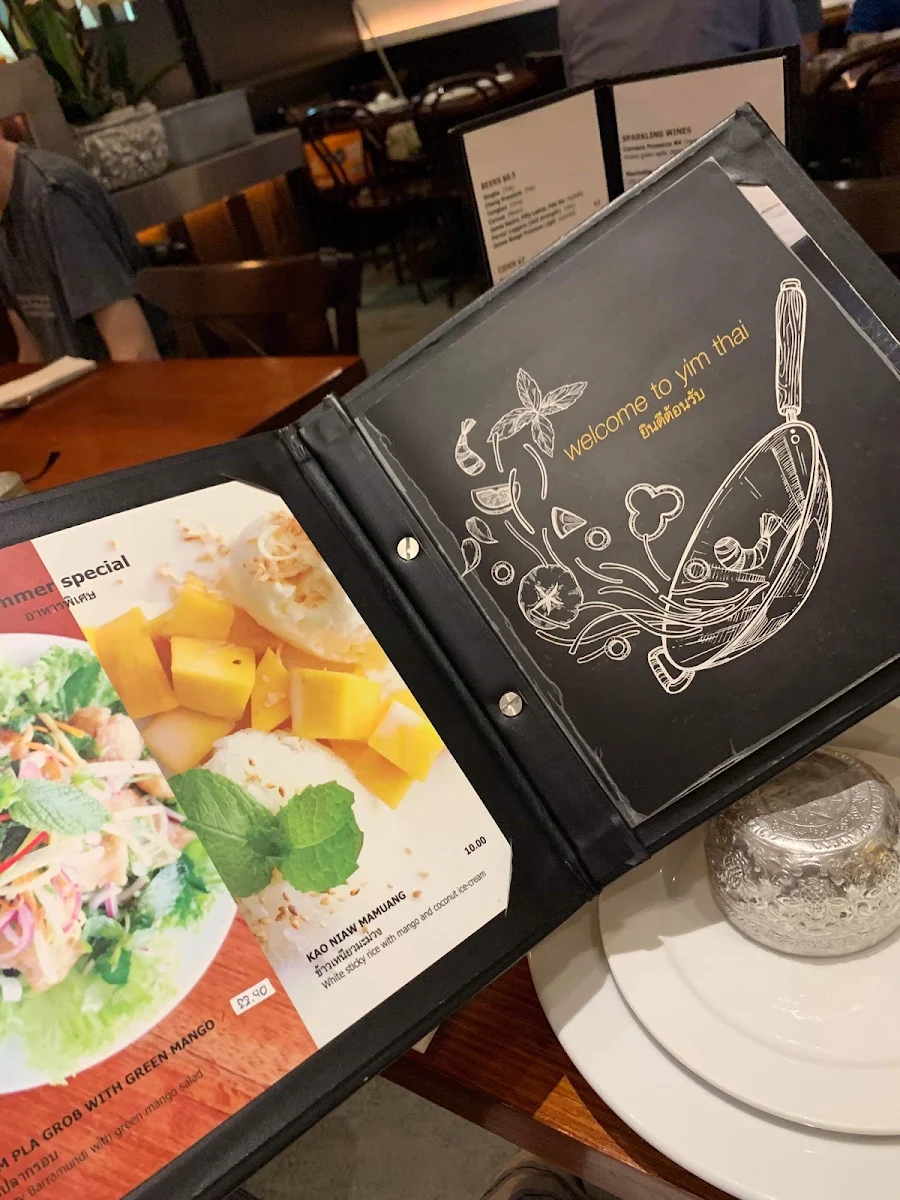 Menu, Yim Thai Yeronga