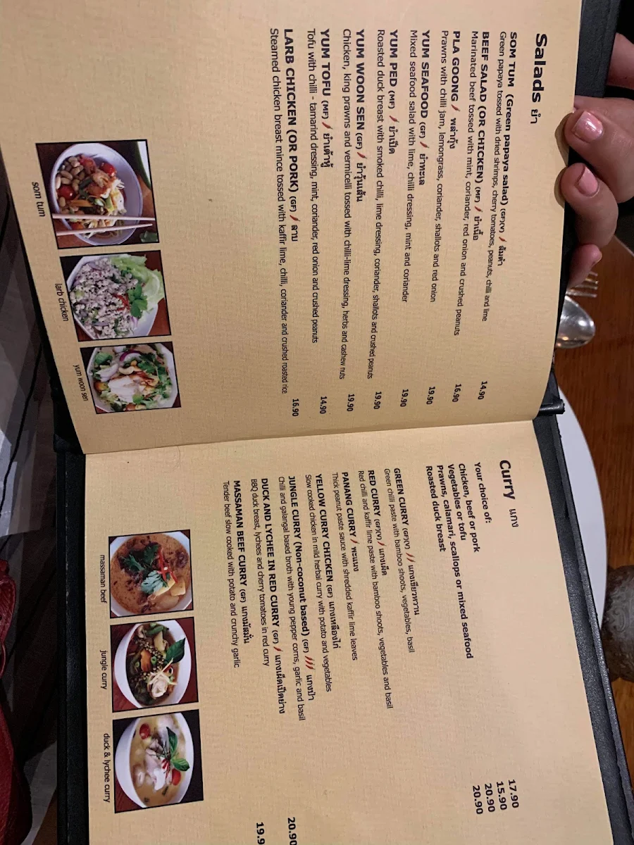 Menu, Yim Thai Yeronga