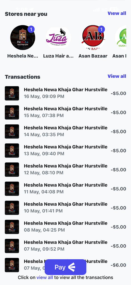 Menu, Heshela Newa Khaja Ghar Rockdale