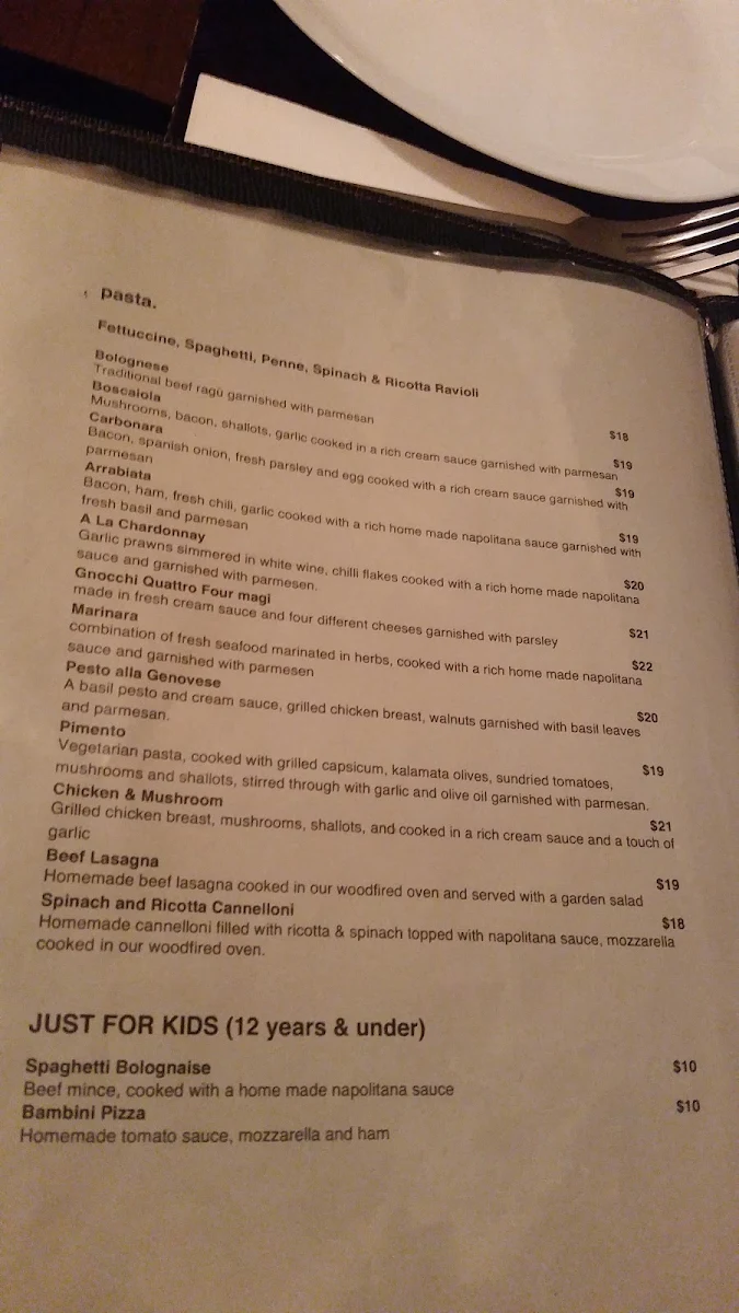 Menu, Antico Woodfired Pizza