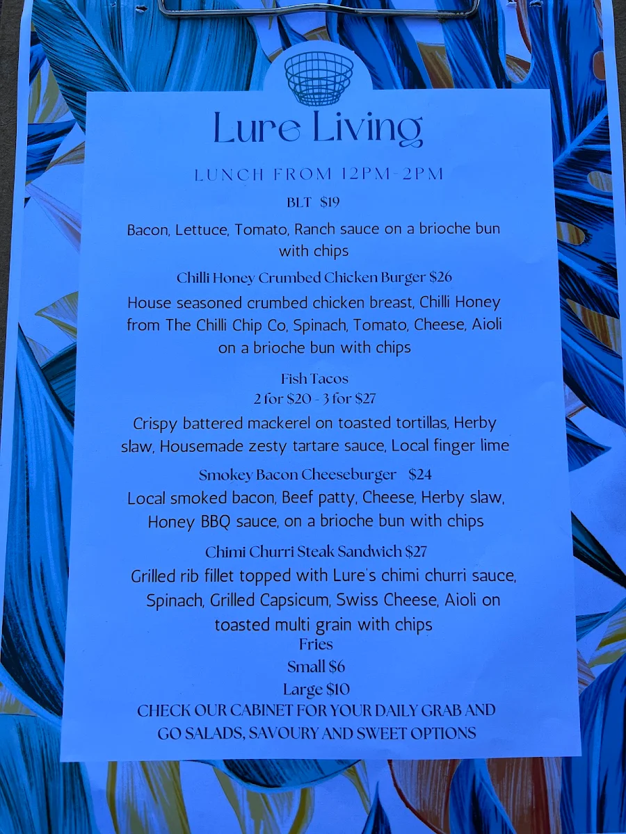 Menu, Lure Living