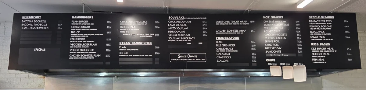 Menu, Yea Take-Away