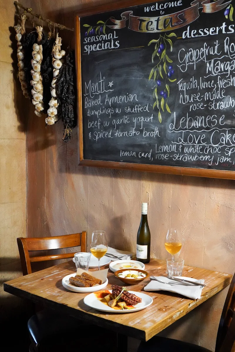Menu, Teta's Authentic Lebanese Restaurant