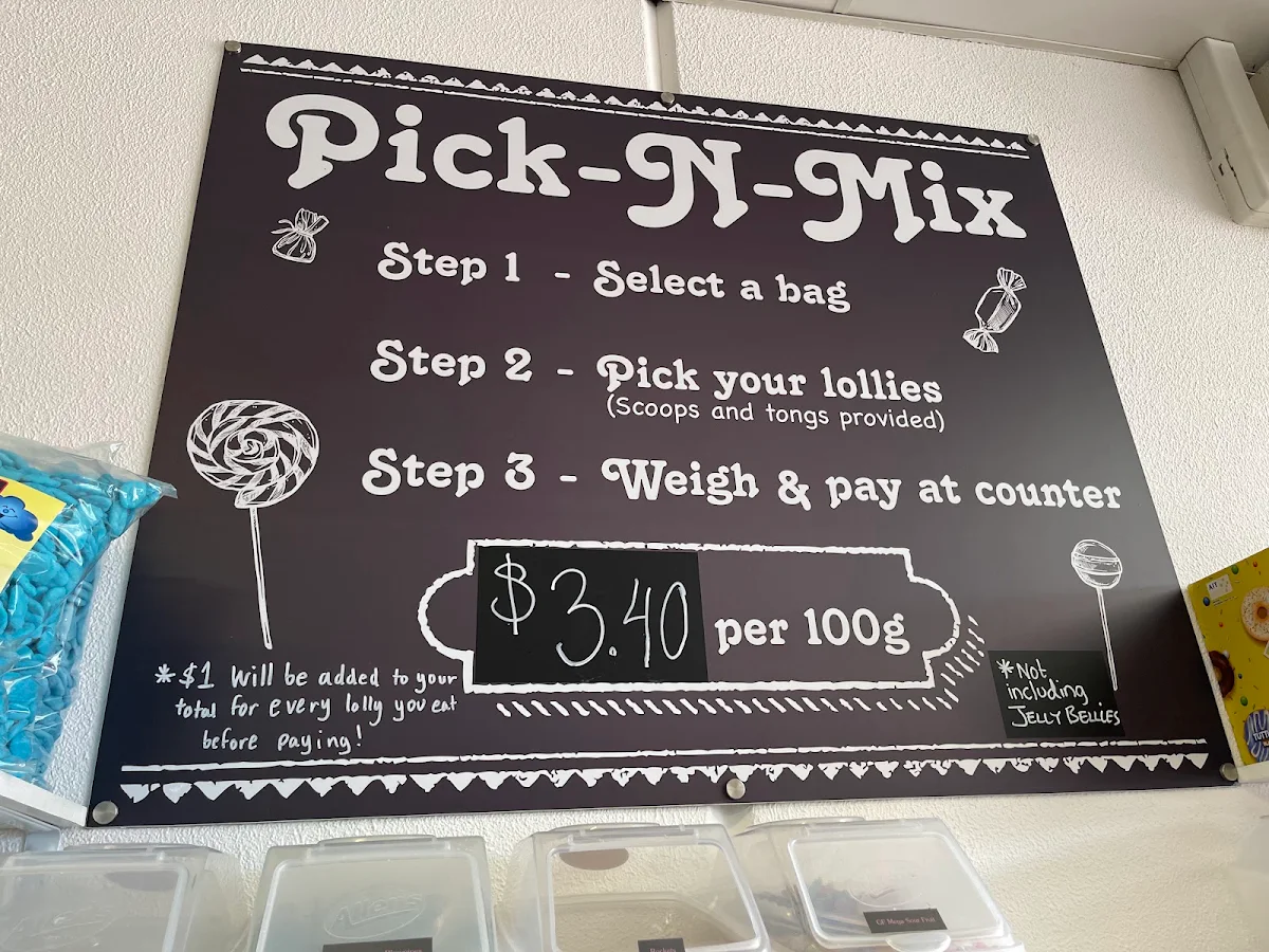 Menu, The Jolly Lolly Trolley