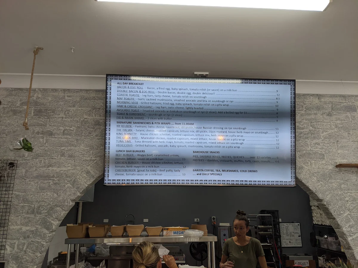 Menu, Lunch Bar Woy Woy