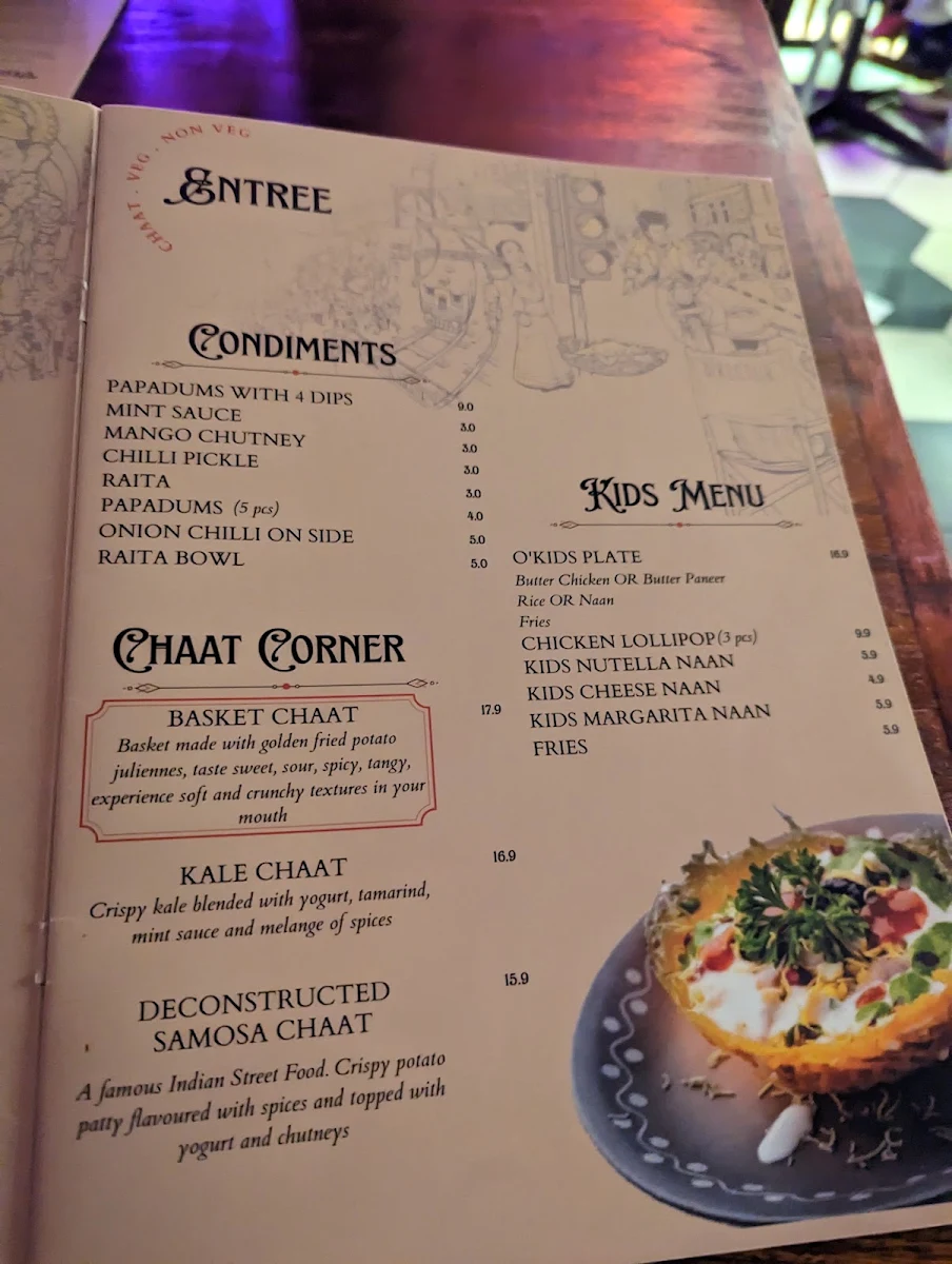 Menu, O'Bombay