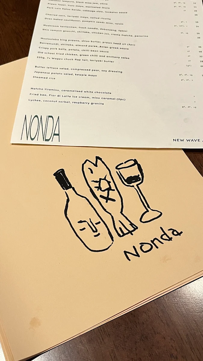 Menu, Nonda