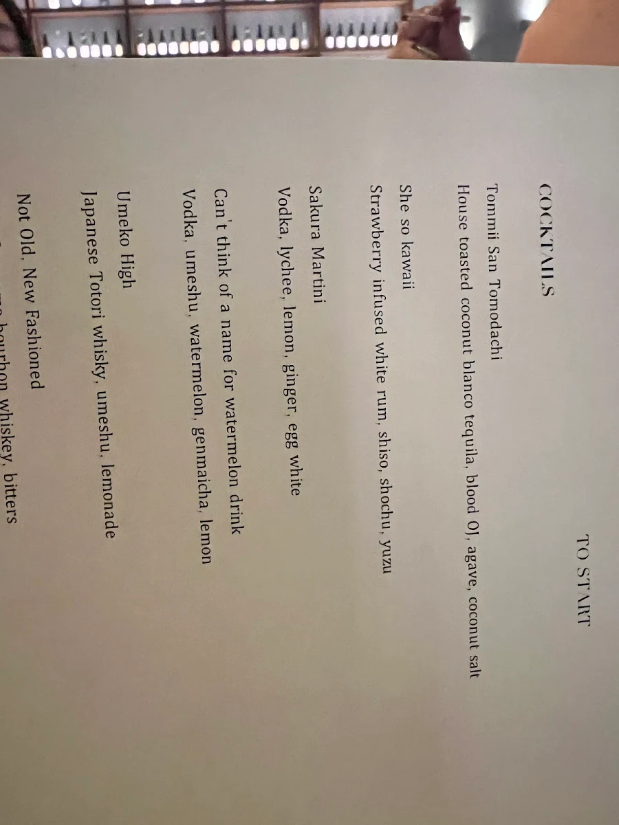 Menu, Nonda