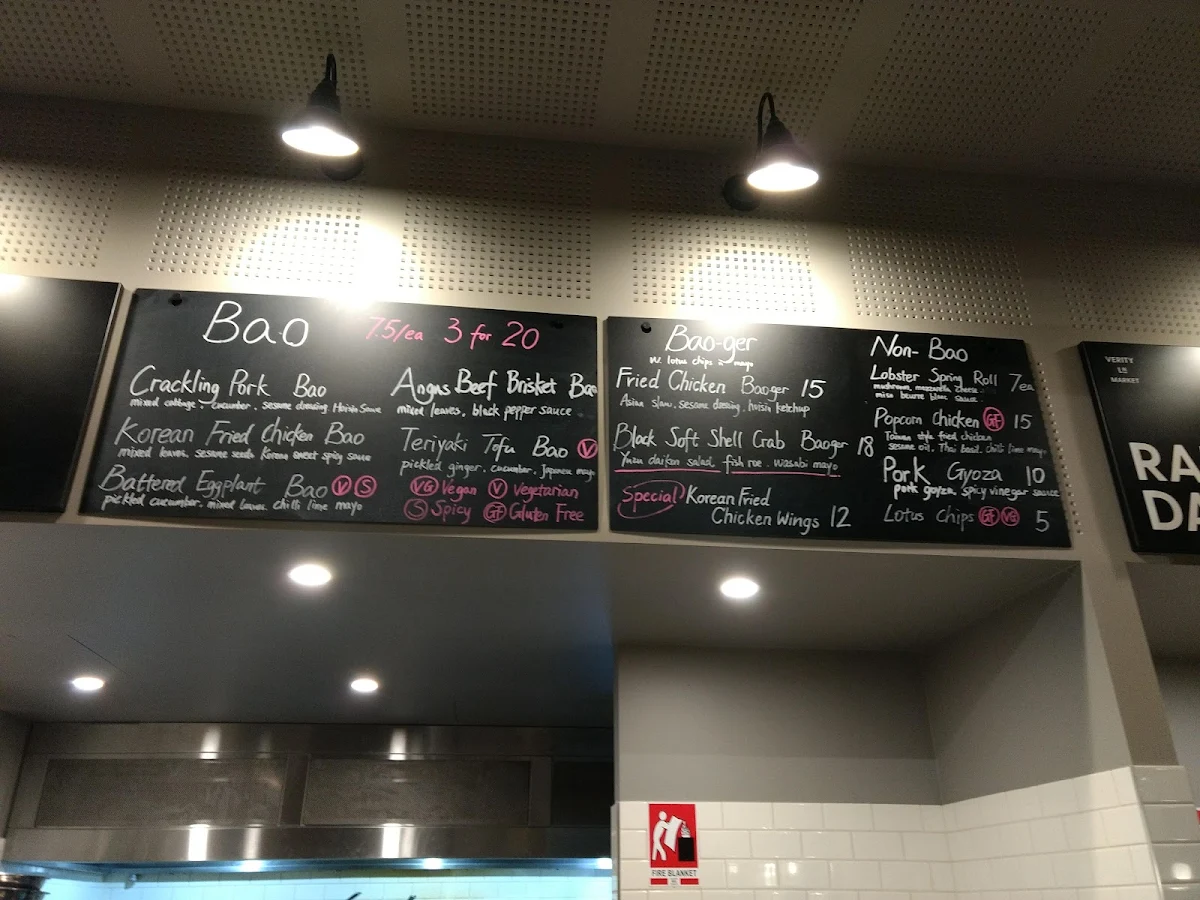 Menu, Verity Lane Market