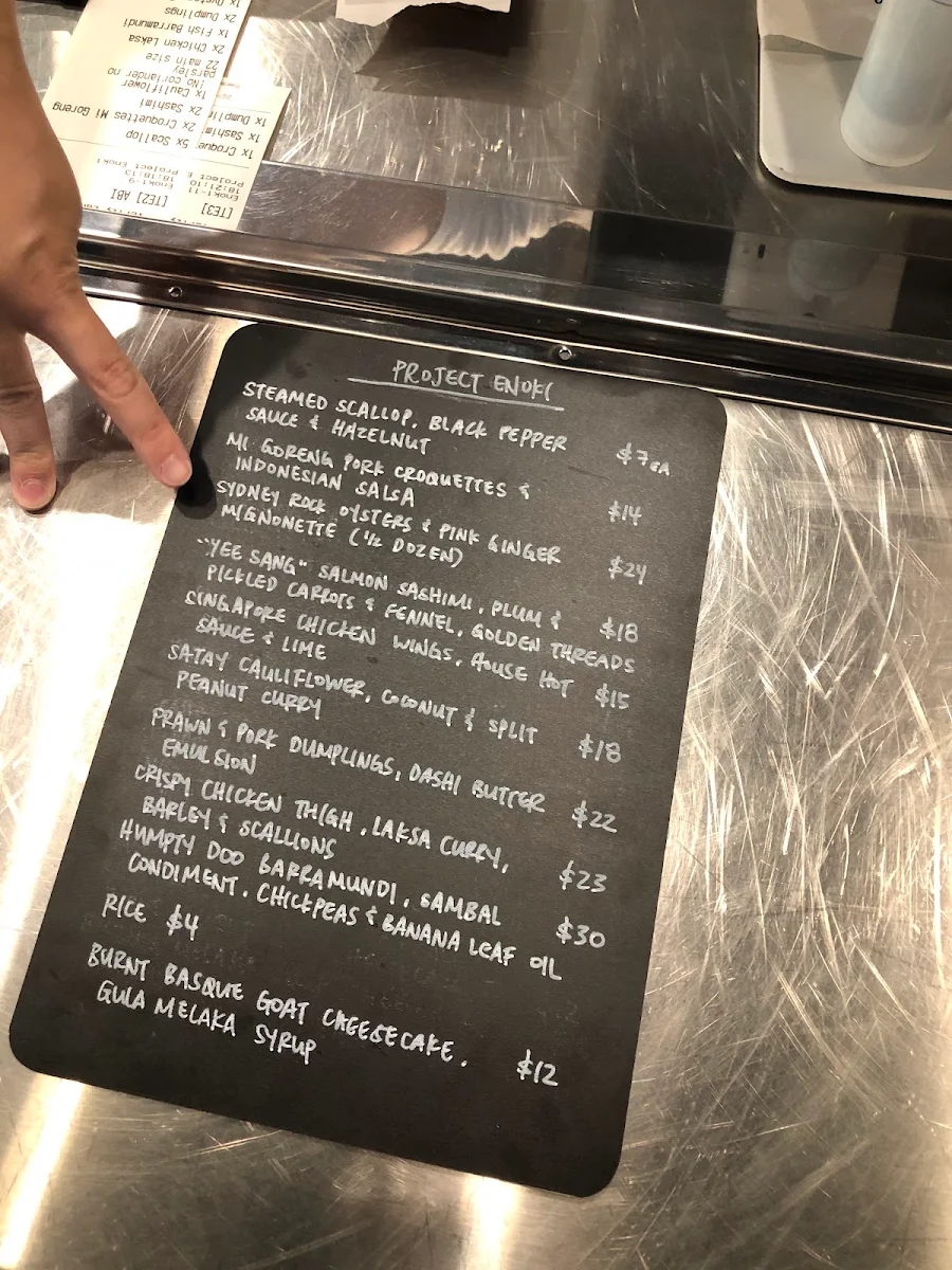 Menu, Verity Lane Market