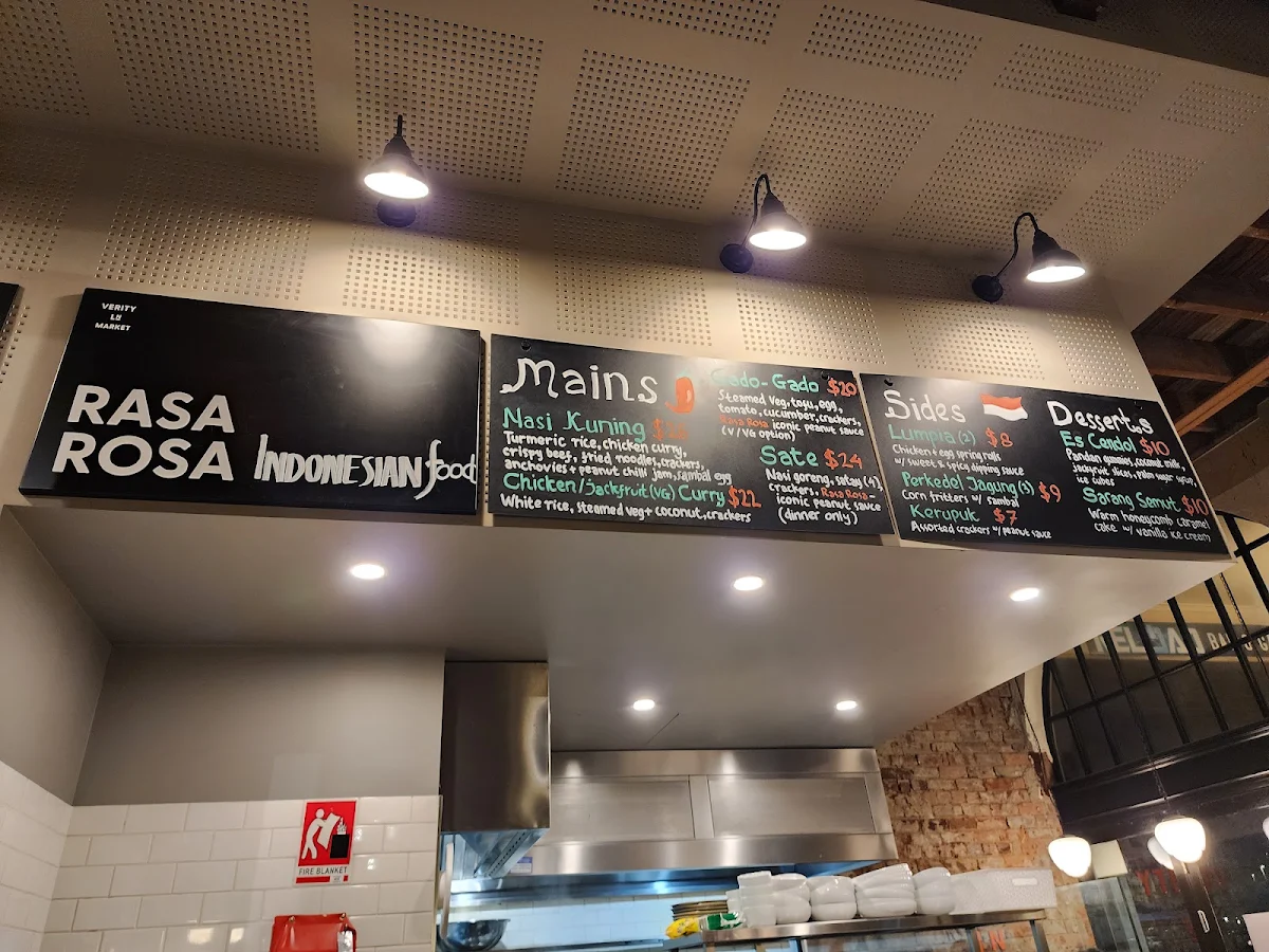 Menu, Verity Lane Market