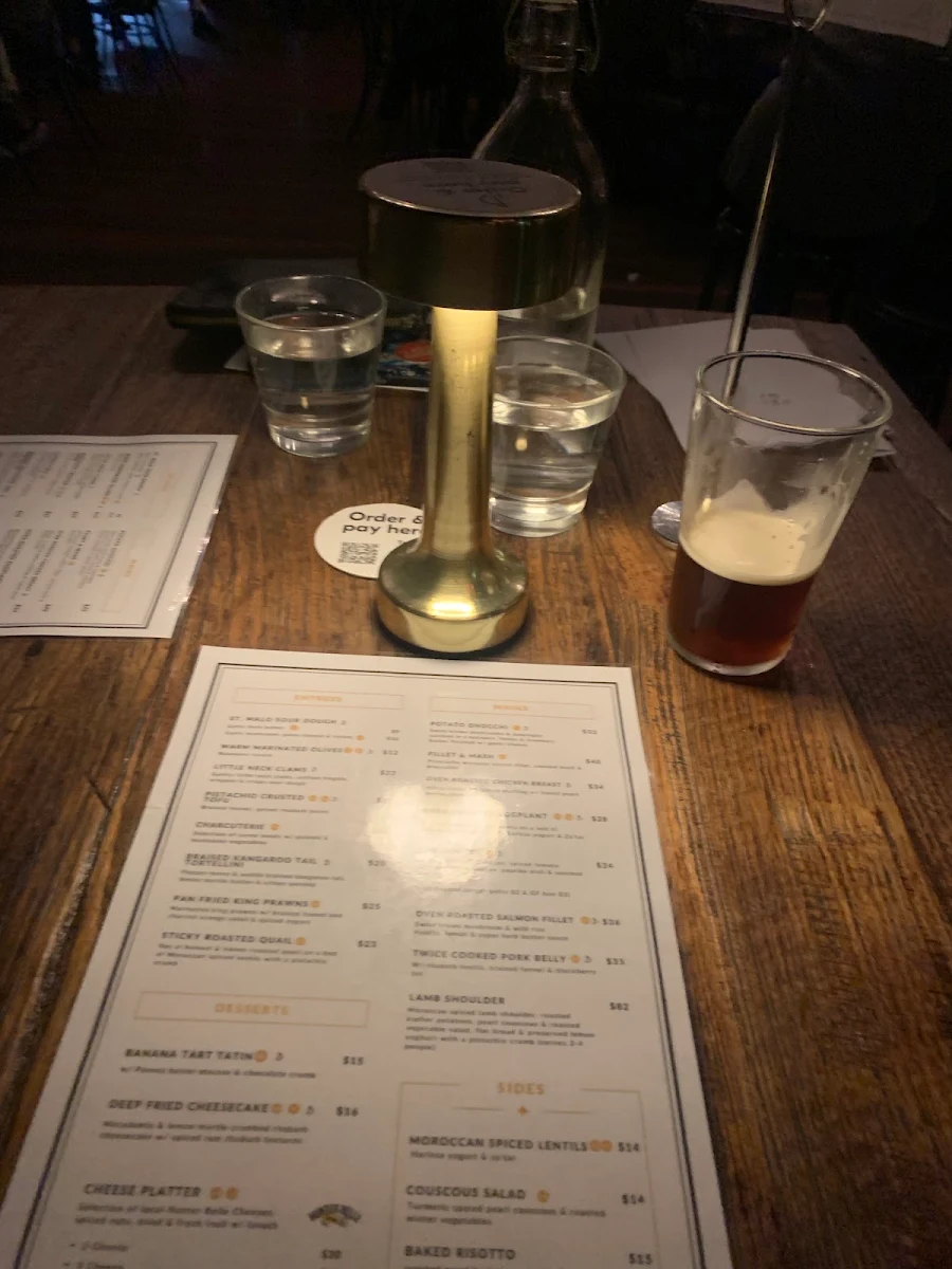 Menu, Bartholomew's