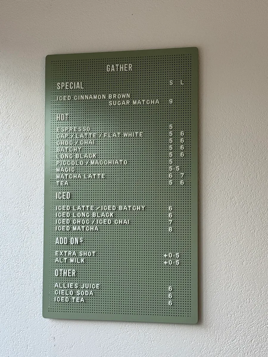 Menu, Gather