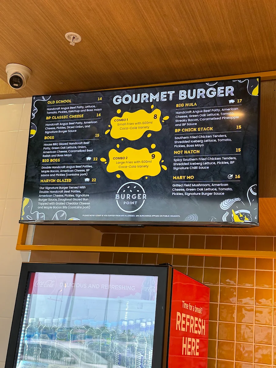 Menu, Burger Point Mambourin