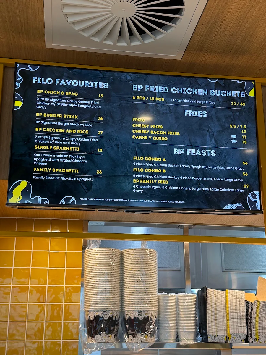 Menu, Burger Point Mambourin