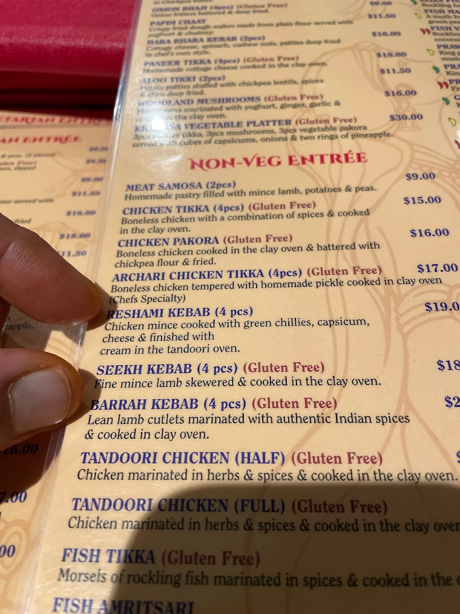 Menu, Khazana