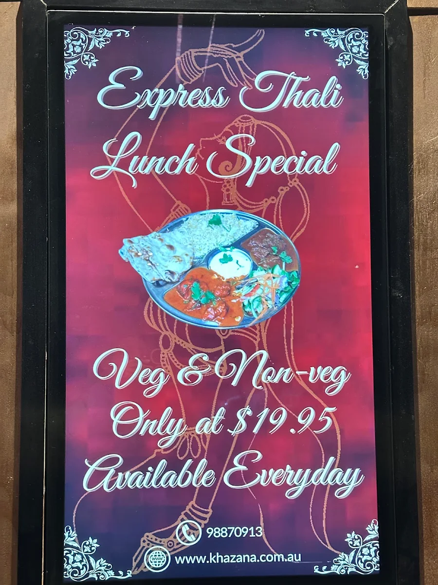 Menu, Khazana