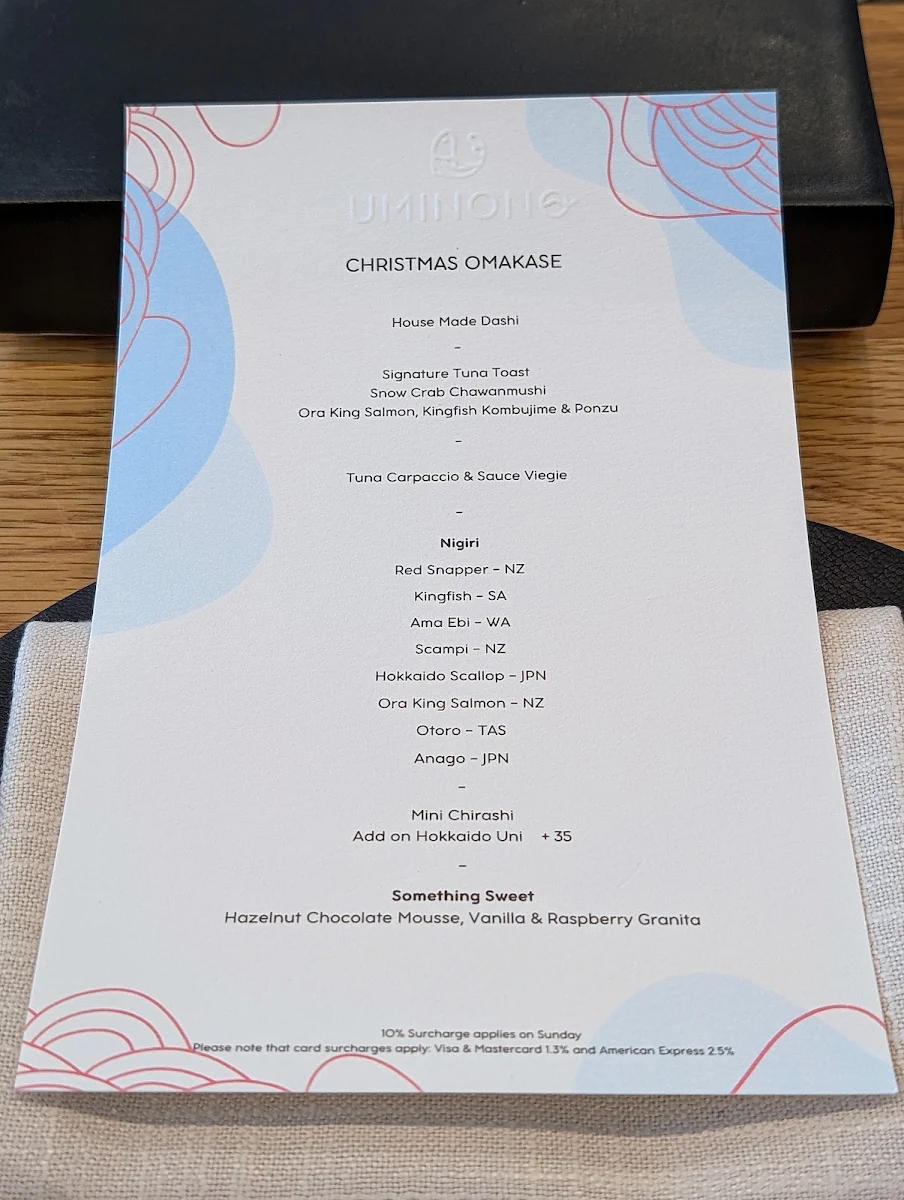 Menu, UMINONO