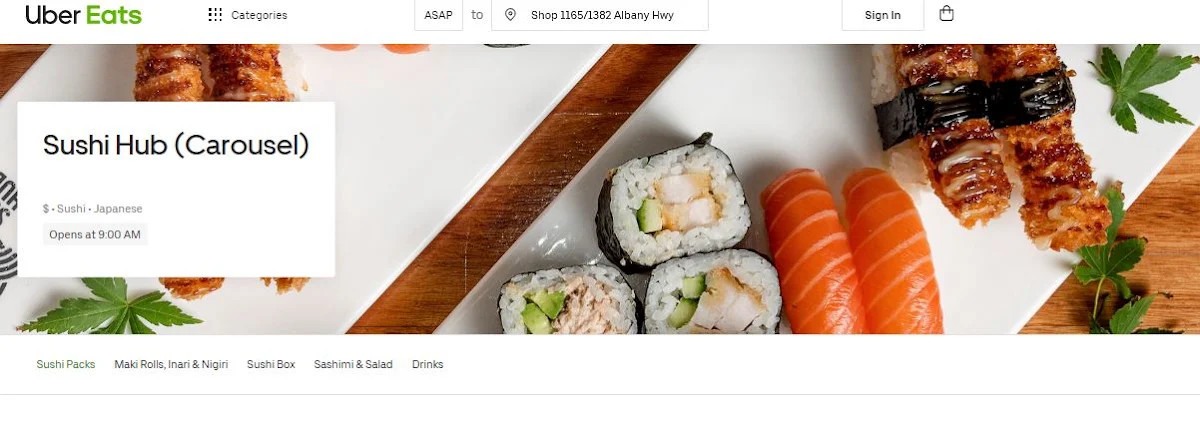 Menu, Sushi Hub Carousel 1
