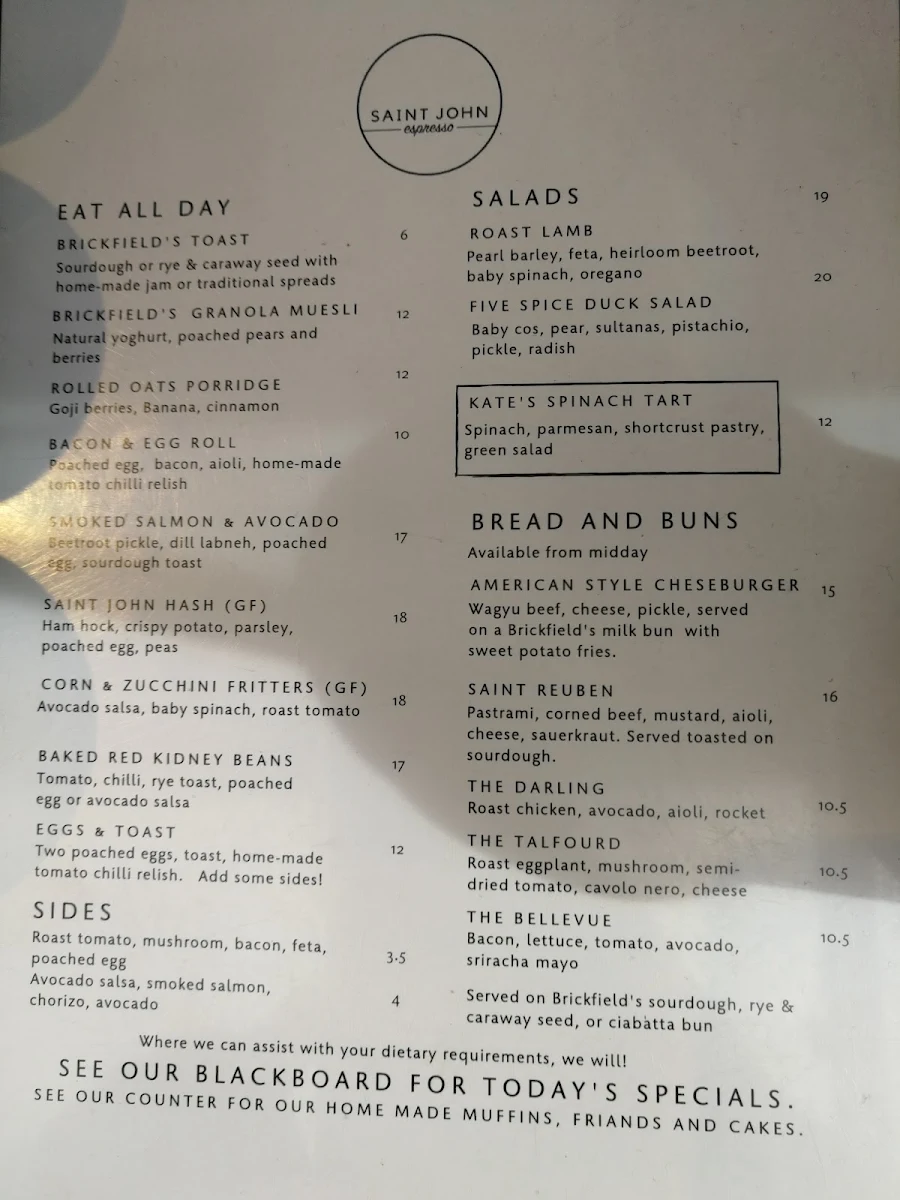 Menu, Mindful Baker