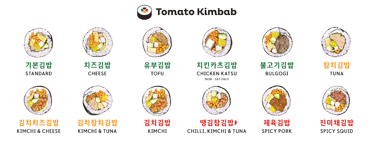 Menu, Tomato Kimbab Lidcombe