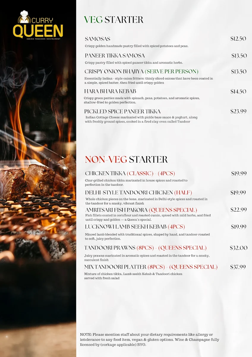 Menu, Curry Queen - Indian Tandoori Restaurant in Hampton