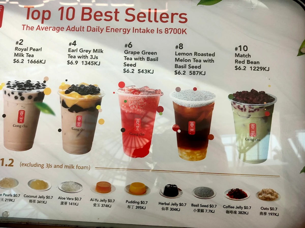Menu, Gong Cha