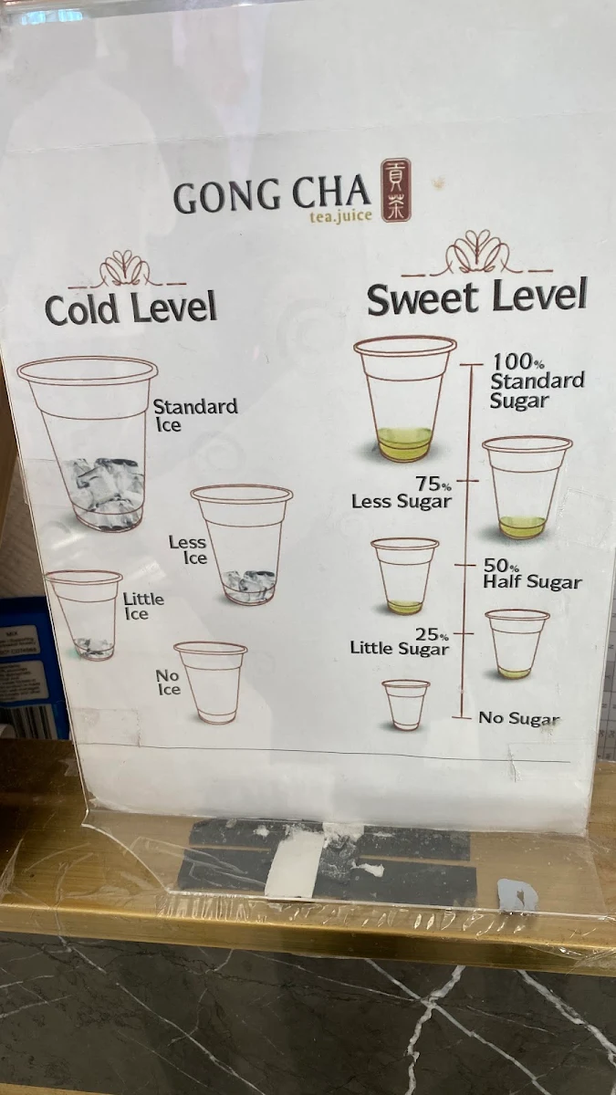 Menu, Gong Cha