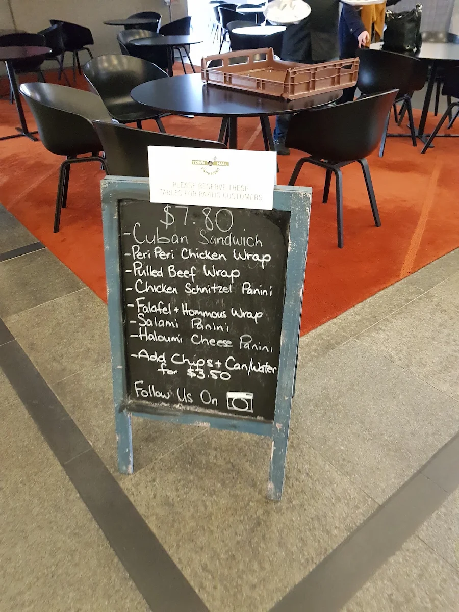 Menu, Town Hall Espresso