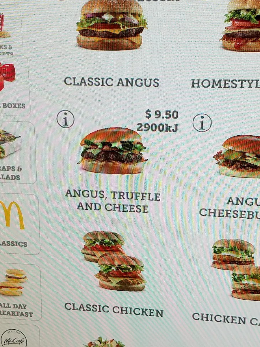 Menu, McDonald's Frankston II