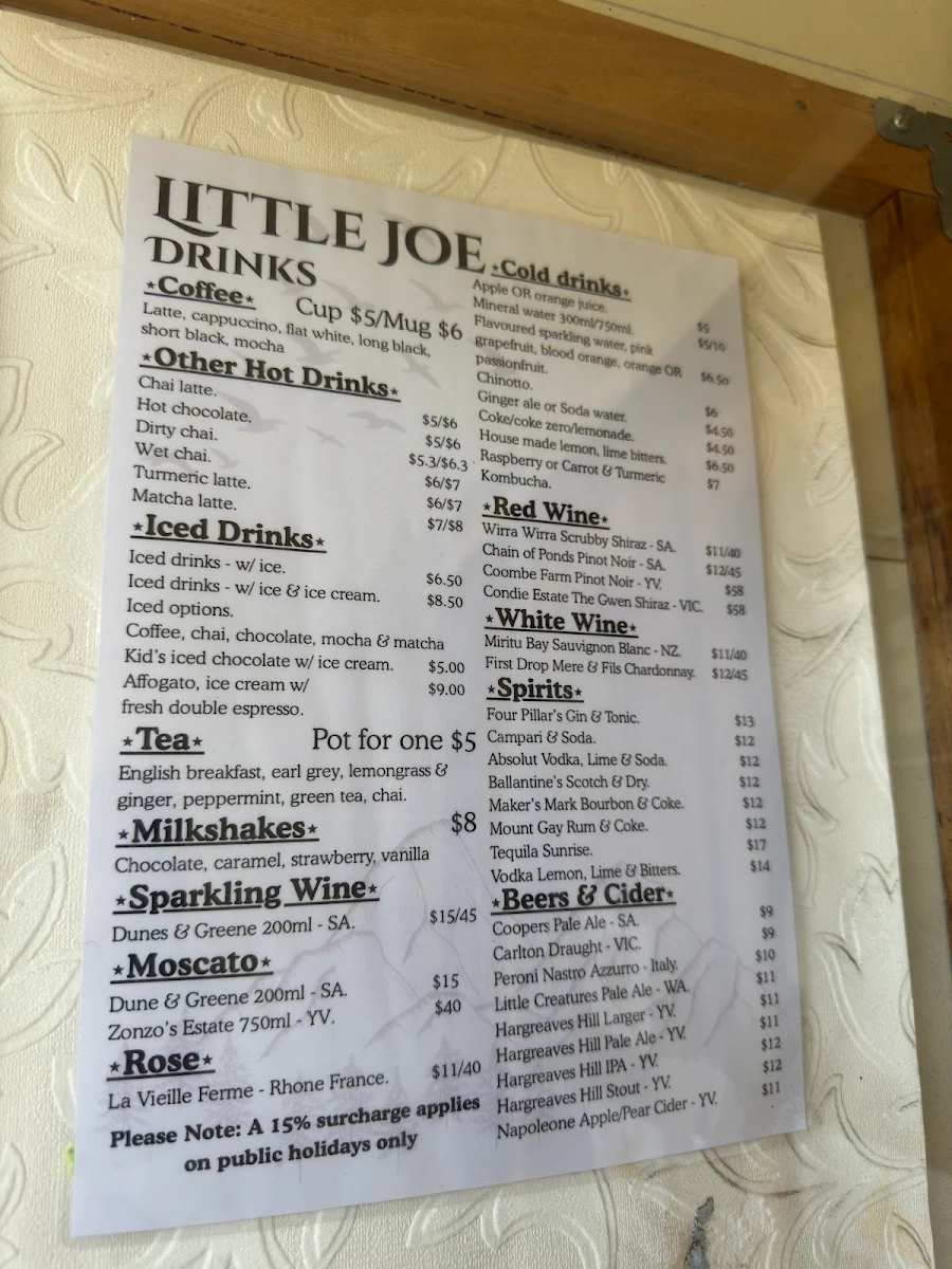 Menu, Little Joe