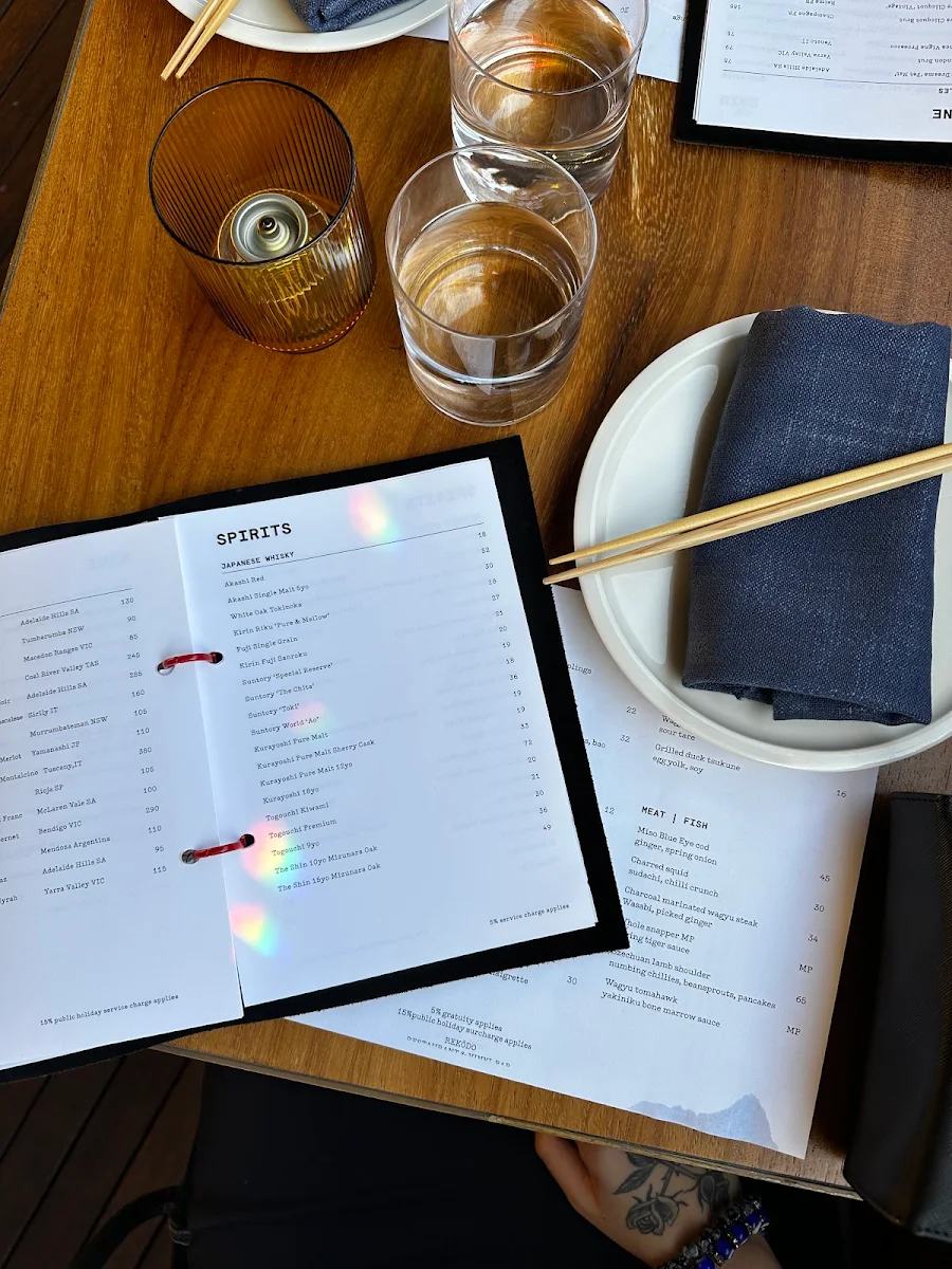 Menu, Barangaroo House