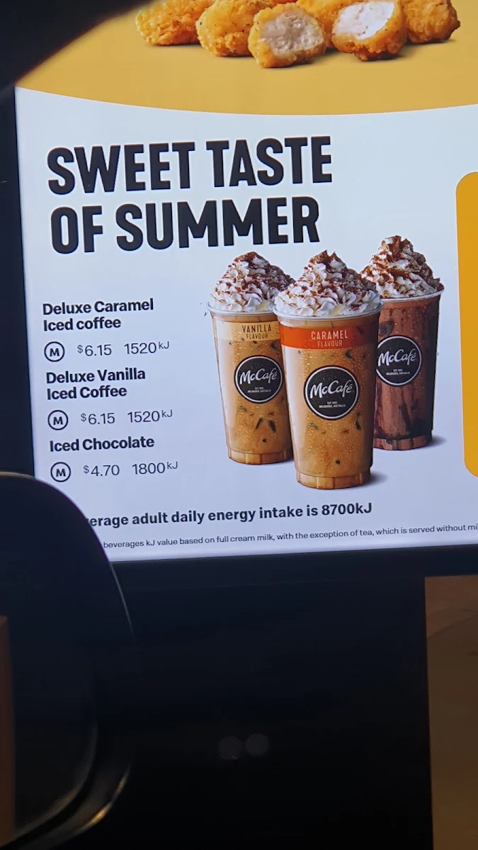 Menu, McDonald's Rockdale