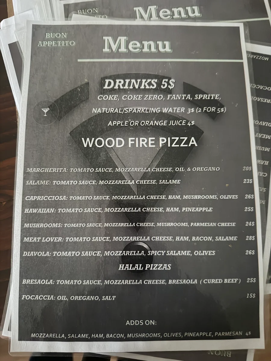 Menu, Void Pizza
