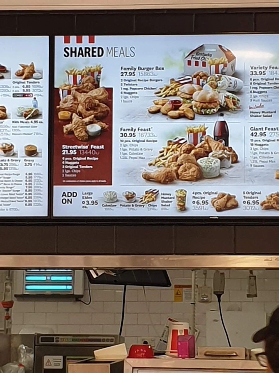 Menu, KFC Swan Hill