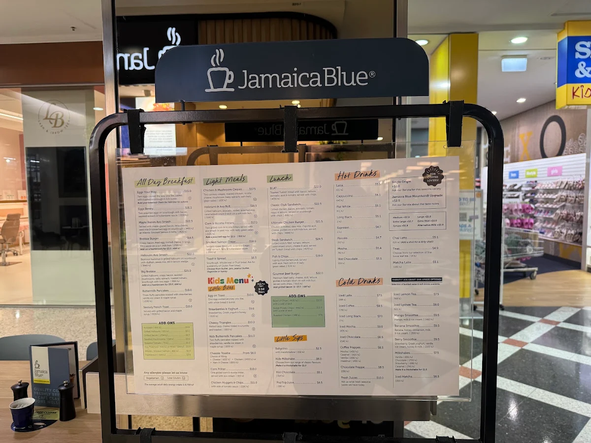 Menu, Jamaica Blue Woden