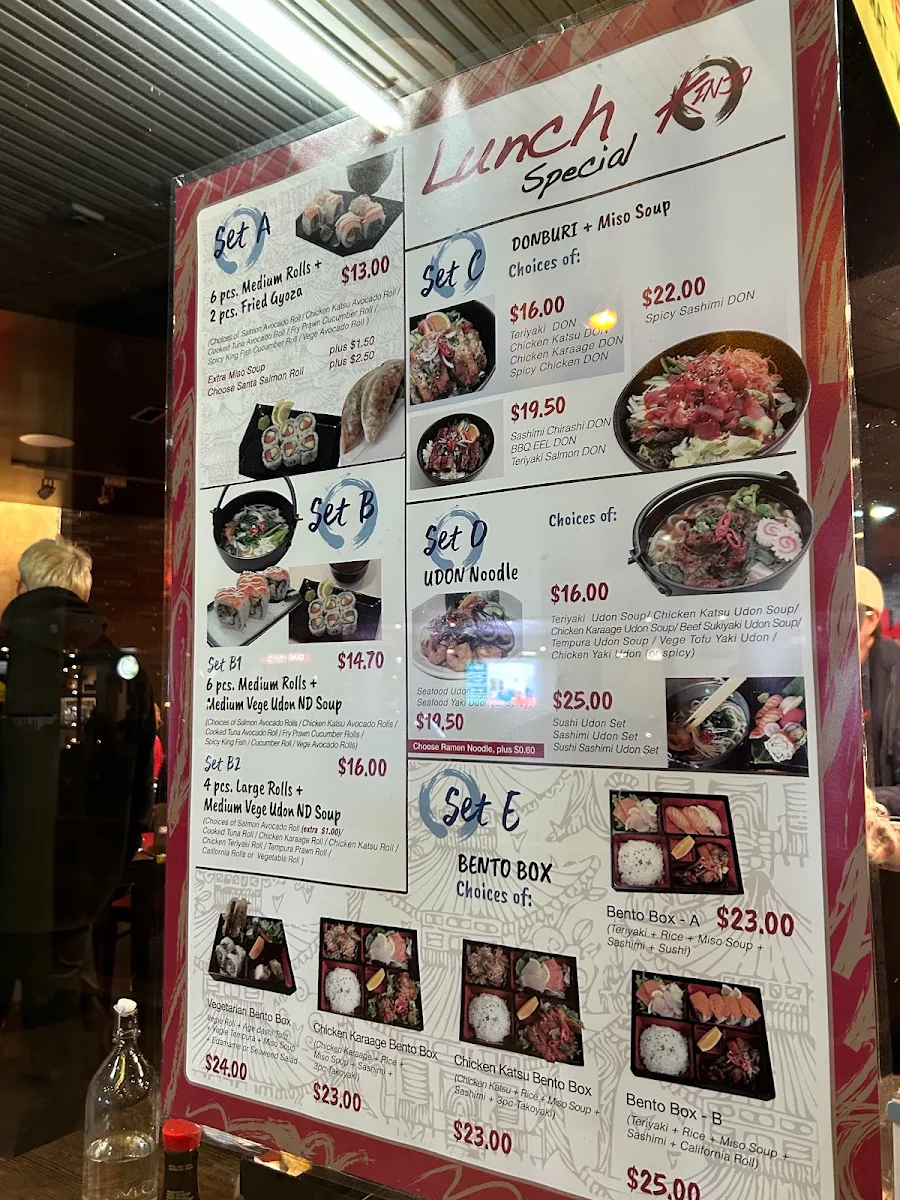 Menu, KinJo Japanese Restaurant & Sushi Bar