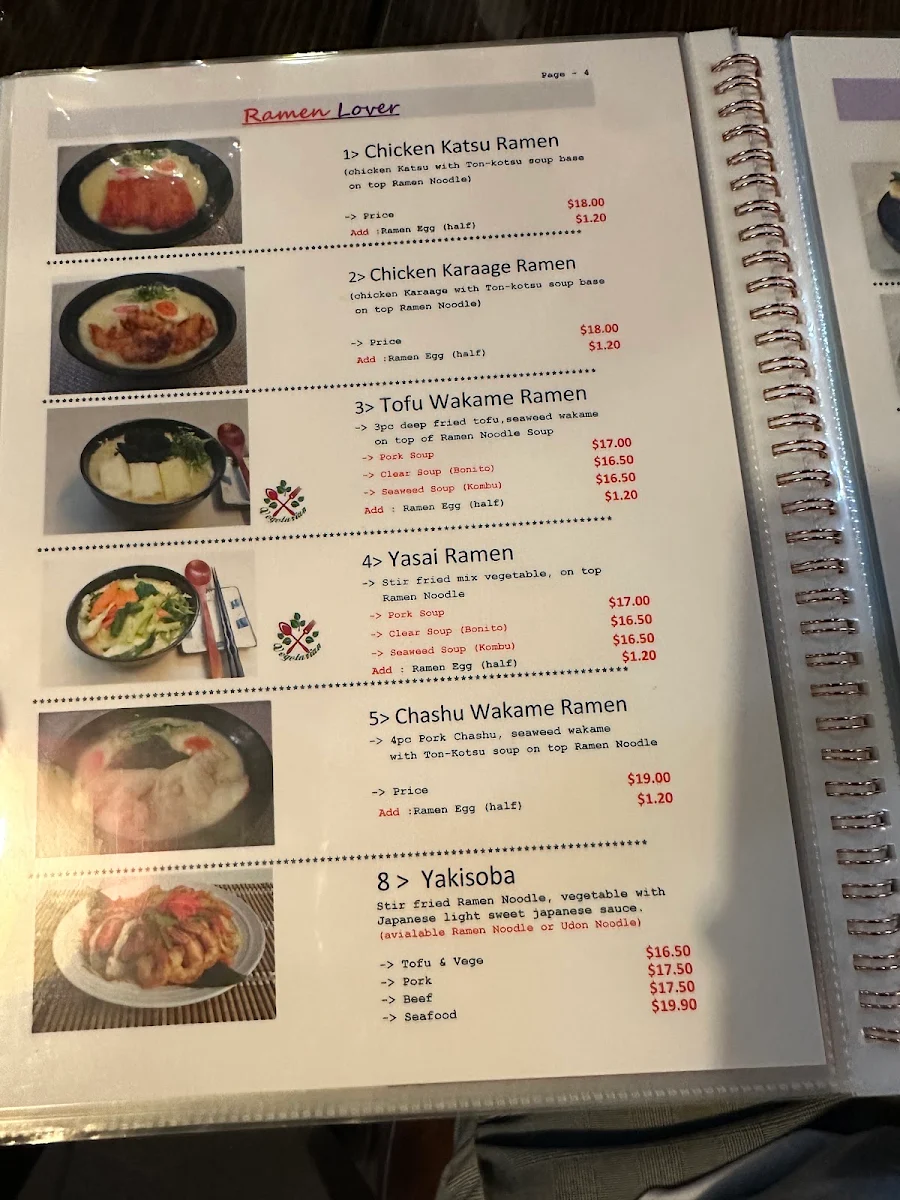 Menu, KinJo Japanese Restaurant & Sushi Bar