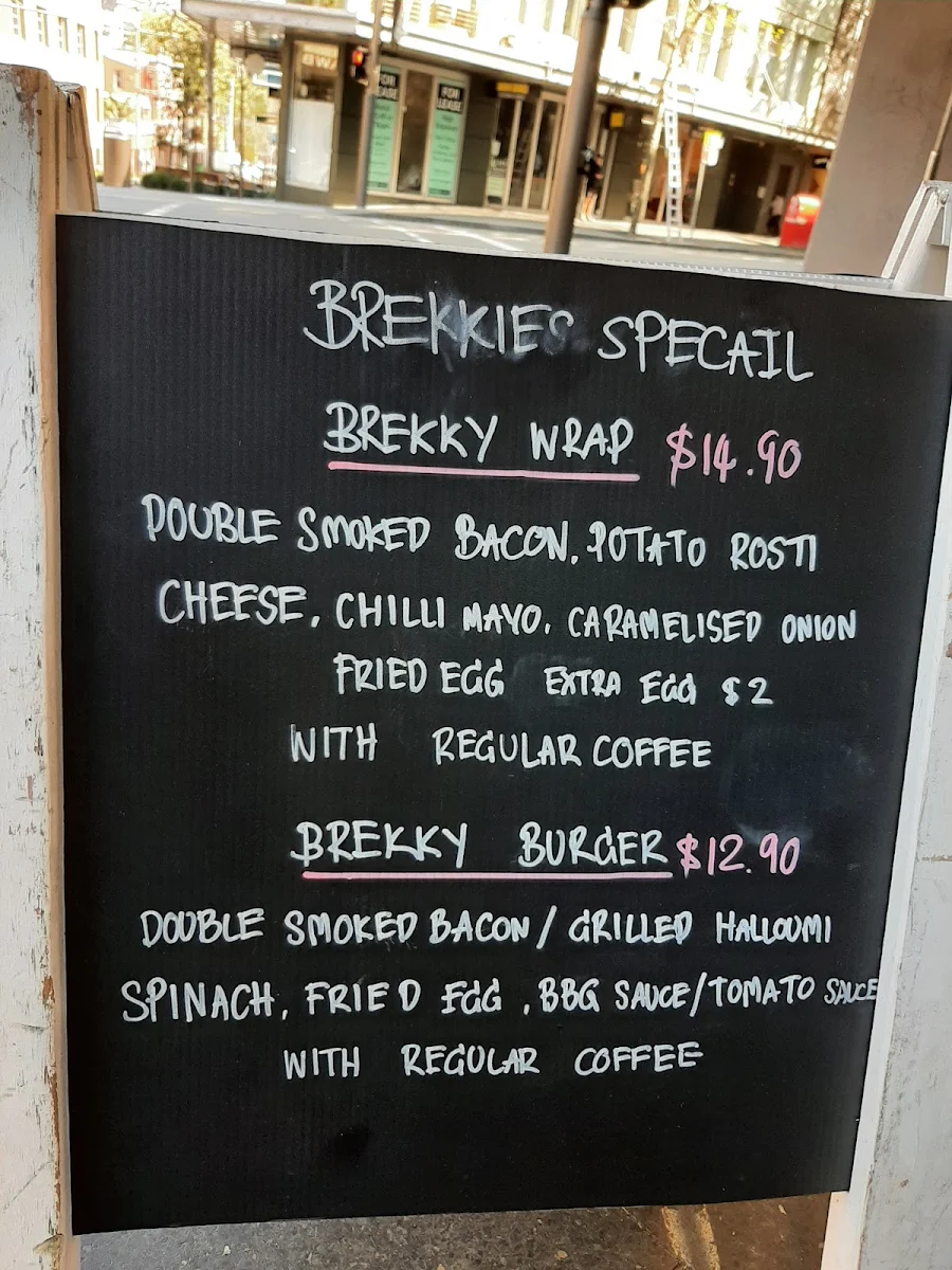 Menu, Bobby's Corner Surry Hills