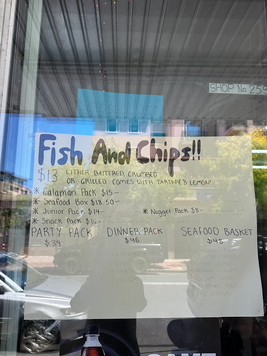 Menu, Mediterranean Seafood And Chicken