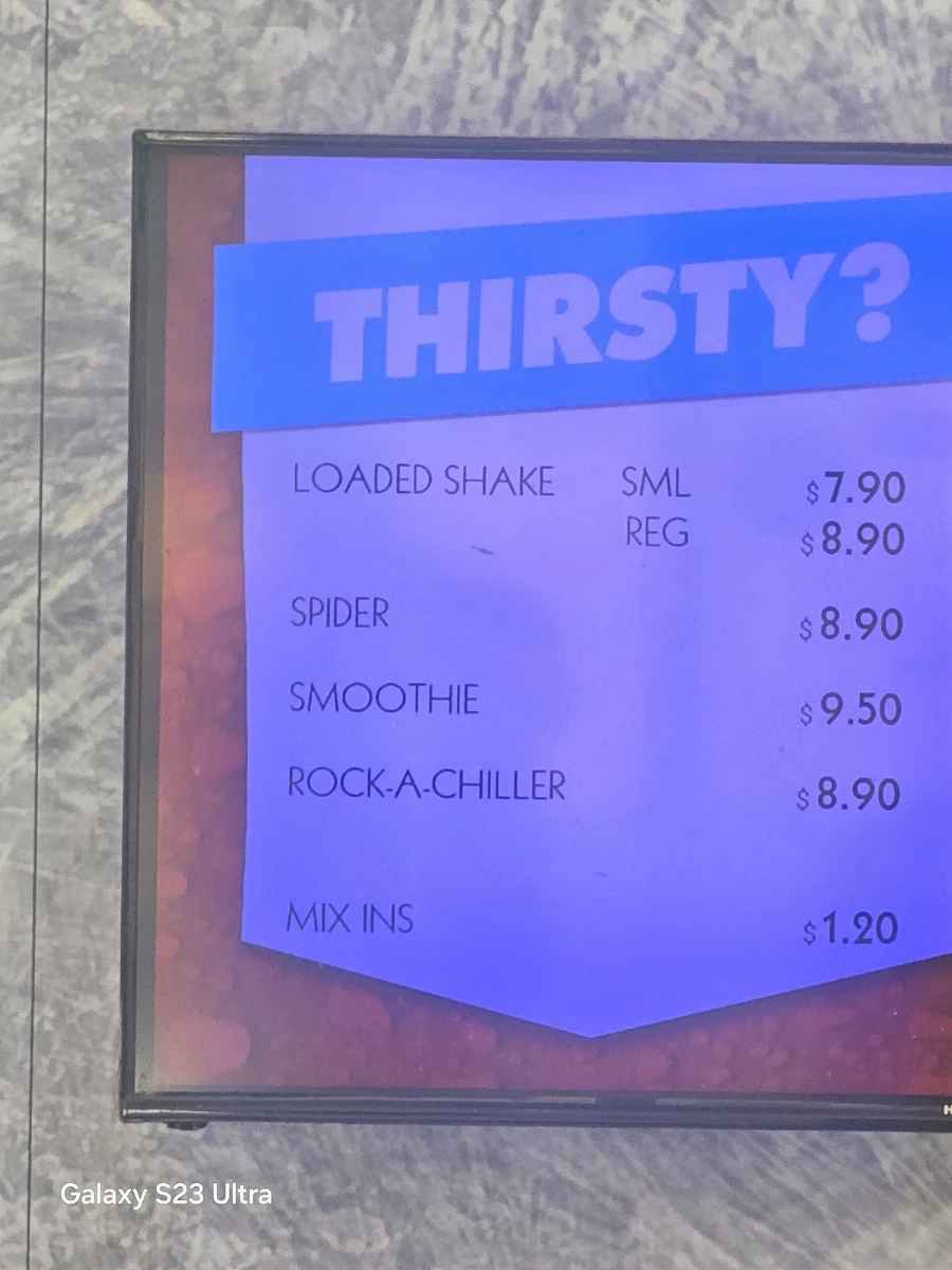 Menu, Cold Rock Ice Creamery Glenelg
