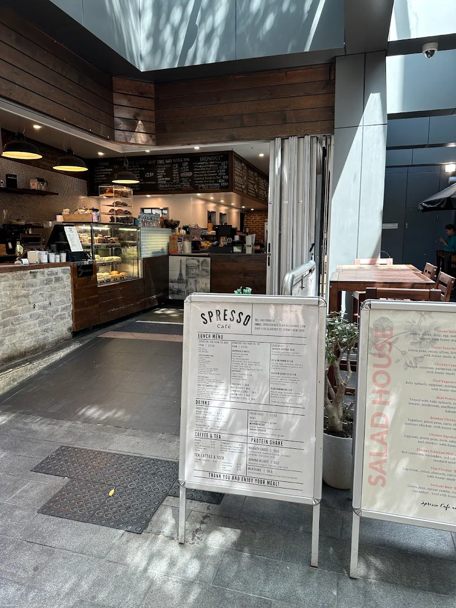 Menu, Spresso Cafe and Salad Bar