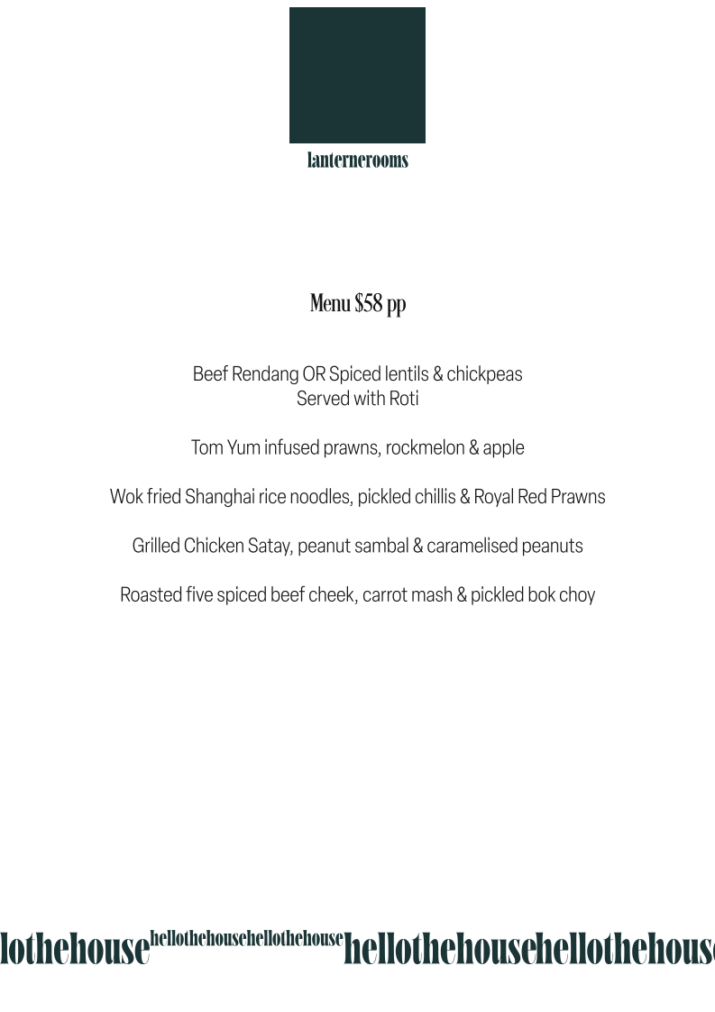 Menu, Lanterne Rooms