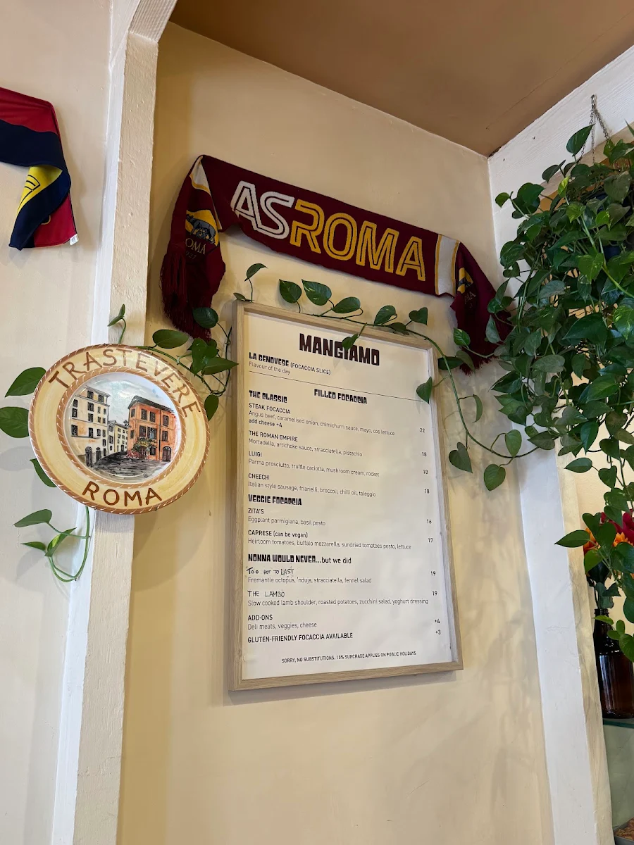 Menu, Zita's Focaccia