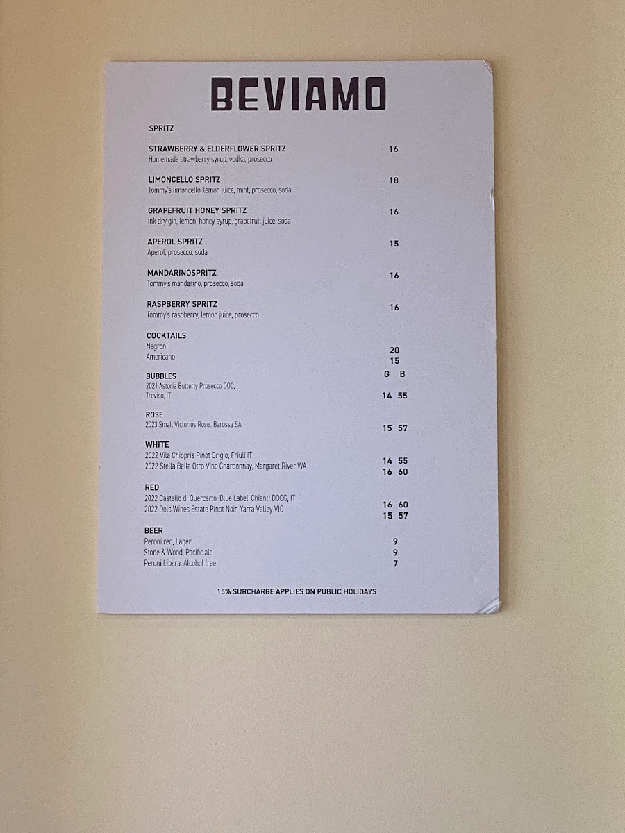Menu, Zita's Focaccia